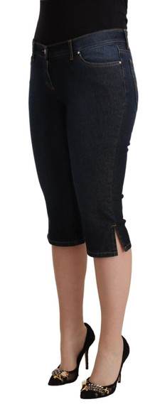 GF Ferre Blue Cotton Stretch Low Waist Slim Capri Denim Jeans GF Ferre Blue Cotton Stretch Low Waist Slim Capri Denim Jeans