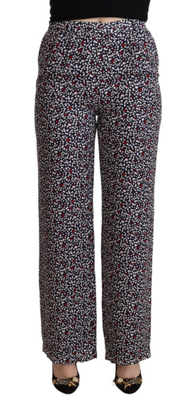 Black High Waist Printed Straight Pants Black High Waist Printed Straight Pants