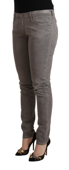 Acht Gray Cotton Low Waist Skinny Push Up Denim Jeans PAN71842 Acht Gray Cotton Low Waist Skinny Push Up Denim Jeans PAN71842