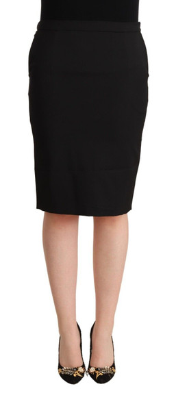 GF Ferre Black Pencil Knee Length Straight Skirt GF Ferre Black Pencil Knee Length Straight Skirt