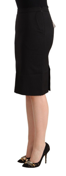 GF Ferre Black Pencil Knee Length Straight Skirt GF Ferre Black Pencil Knee Length Straight Skirt