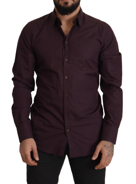 Dolce & Gabbana Purple Cotton GOLD Slim Fit Dress Shirt Dolce & Gabbana Purple Cotton GOLD Slim Fit Dress Shirt