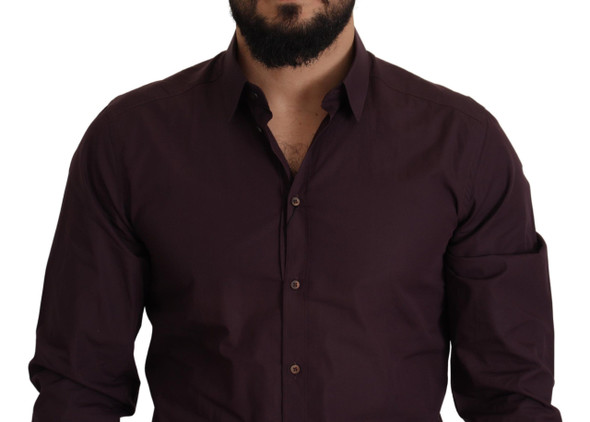 Dolce & Gabbana Purple Cotton GOLD Slim Fit Dress Shirt Dolce & Gabbana Purple Cotton GOLD Slim Fit Dress Shirt