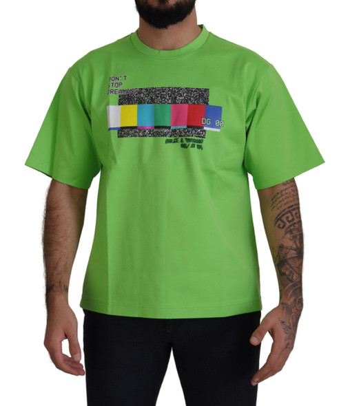 Dolce & Gabbana Green Cotton DG CHANNEL Top T-shirt Dolce & Gabbana Green Cotton DG CHANNEL Top T-shirt