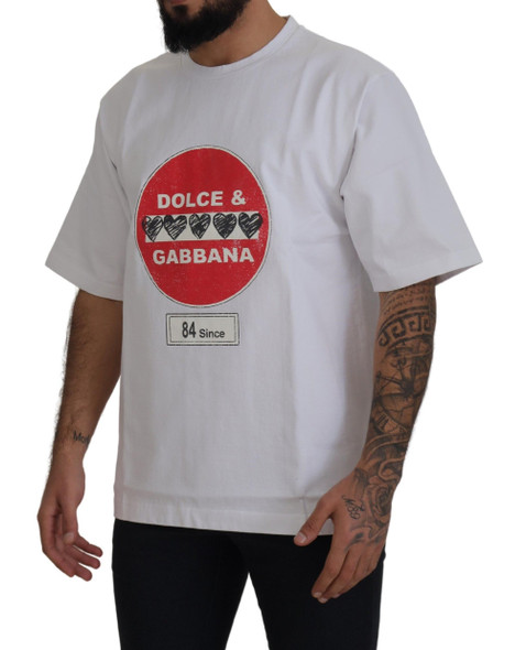 Dolce & Gabbana White Amor Heart Cotton Crewneck T-shirt Dolce & Gabbana White Amor Heart Cotton Crewneck T-shirt