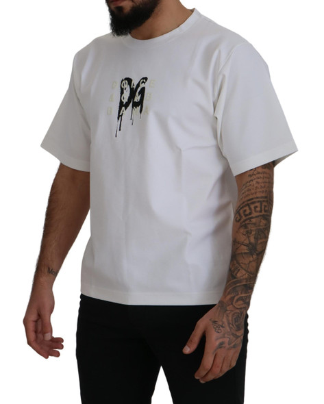 Dolce & Gabbana White Logo Print Cotton Crewneck T-shirt Dolce & Gabbana White Logo Print Cotton Crewneck T-shirt