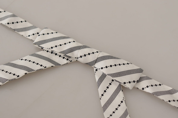 White Black Polka Dot 100% Silk Neck Papillon Bow Tie White Black Polka Dot 100% Silk Neck Papillon Bow Tie