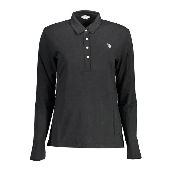 Black Cotton Women Polo Shirt US-16971 Black Cotton Women Polo Shirt US-16971