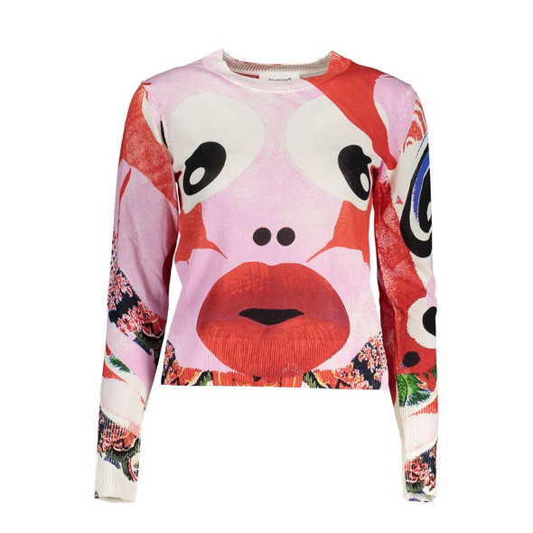 Desigual Pink Viscose Women Sweater Desigual Pink Viscose Women Sweater