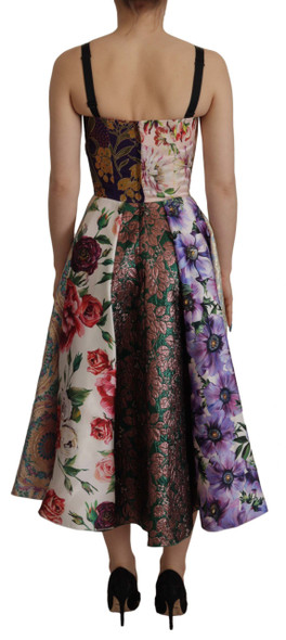 Dress Midi Patchwork Floral Jaquard Silk Dress Midi Patchwork Floral Jaquard Silk