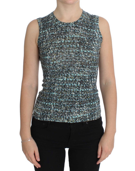 Blue Wool Sweater Sleeveless Pullover Blue Wool Sweater Sleeveless Pullover
