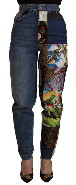 Blue Jeans Jacquard Majolica High Waist Pants Blue Jeans Jacquard Majolica High Waist Pants