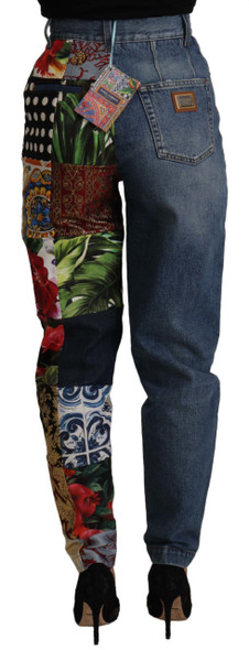 Blue Jeans Jacquard Majolica High Waist Pants Blue Jeans Jacquard Majolica High Waist Pants