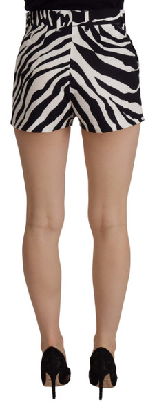 Black White Cotton Stretch Hot Pants Shorts Black White Cotton Stretch Hot Pants Shorts