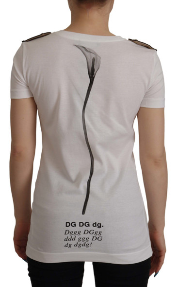 Dolce & Gabbana White Black Roses Crewneck Cotton T-shirt Dolce & Gabbana White Black Roses Crewneck Cotton T-shirt