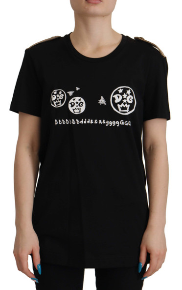 Black Logo Motive Crewneck Cotton T-shirt Black Logo Motive Crewneck Cotton T-shirt