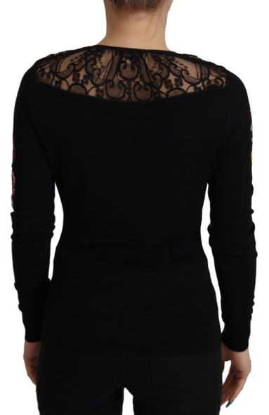 Black Lace Angel Roses Cardigan Sweater Black Lace Angel Roses Cardigan Sweater