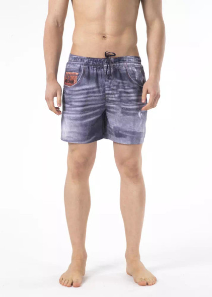Blue Polyester Men Swim Shorts Blue Polyester Men Swim Shorts