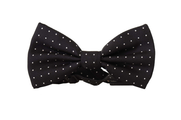 Dolce & Gabbana Black White Polka Dot 100% Silk Neck Papillon Tie Dolce & Gabbana Black White Polka Dot 100% Silk Neck Papillon Tie