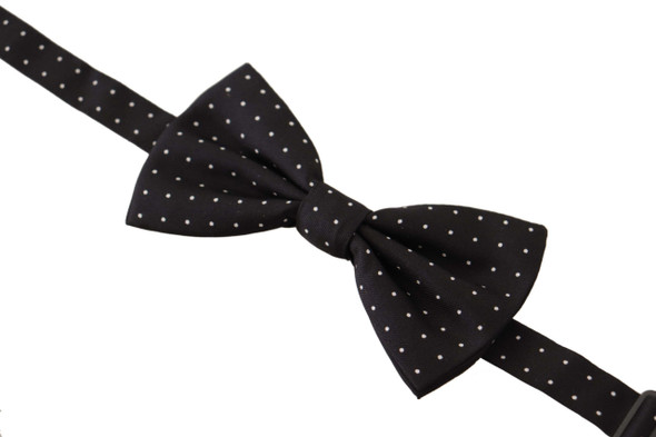 Black White Polka Dot 100% Silk Neck Papillon Tie Black White Polka Dot 100% Silk Neck Papillon Tie