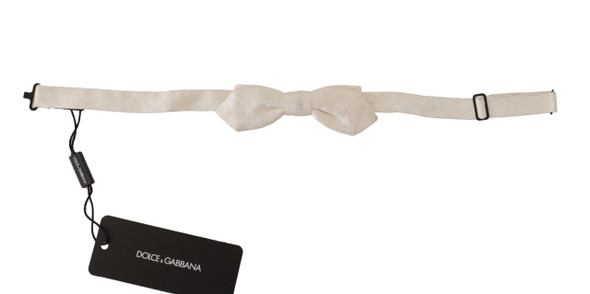 White 100% Silk Slim Adjustable Neck Papillon Tie White 100% Silk Slim Adjustable Neck Papillon Tie