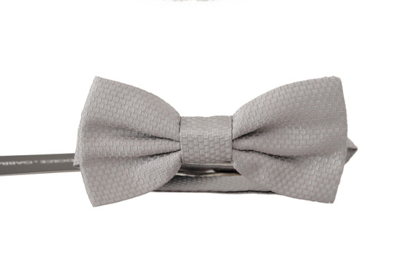 Dolce & Gabbana Gray 100% Silk Adjustable Neck Papillon Tie FT3622 Dolce & Gabbana Gray 100% Silk Adjustable Neck Papillon Tie FT3622
