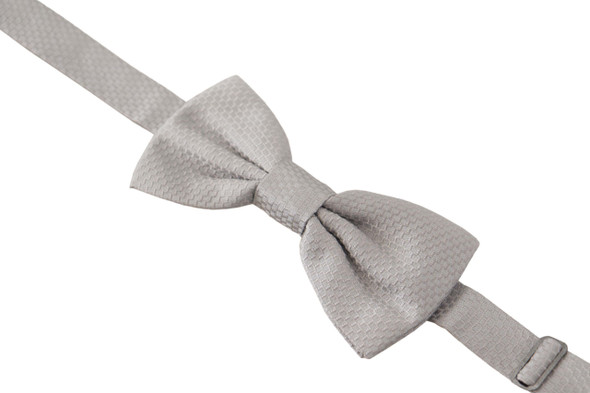Dolce & Gabbana Gray 100% Silk Adjustable Neck Papillon Tie FT3622 Dolce & Gabbana Gray 100% Silk Adjustable Neck Papillon Tie FT3622