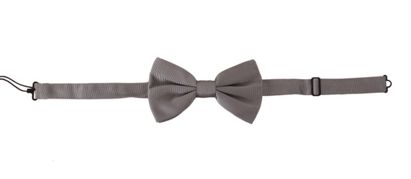 Dolce & Gabbana Gray 100% Silk Adjustable Neck Papillon Tie FT3642 Dolce & Gabbana Gray 100% Silk Adjustable Neck Papillon Tie FT3642