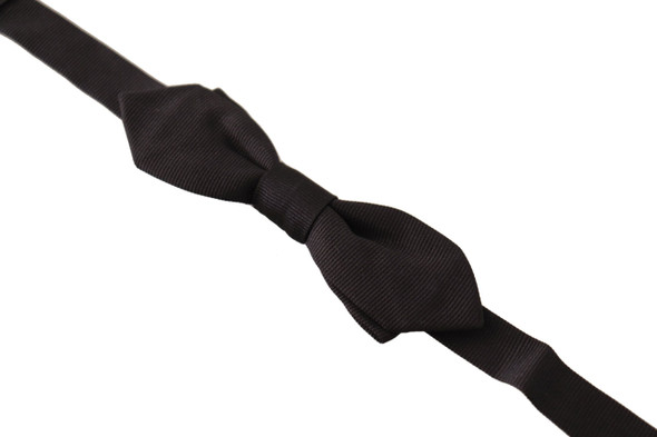 Dolce & Gabbana Black Solid 100% Silk Adjustable Neck Papillon Tie Dolce & Gabbana Black Solid 100% Silk Adjustable Neck Papillon Tie