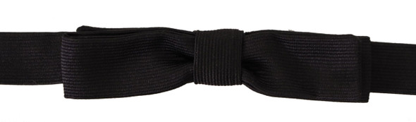 Dolce & Gabbana Black 100% Silk Adjustable Neck Papillon Tie FT3650 Dolce & Gabbana Black 100% Silk Adjustable Neck Papillon Tie FT3650