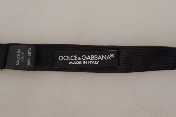 Dolce & Gabbana Black 100% Silk Adjustable Neck Papillon Tie FT3650 Dolce & Gabbana Black 100% Silk Adjustable Neck Papillon Tie FT3650