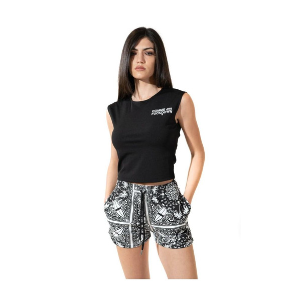 Comme Des Fuckdown Chic Monochrome Palms Cotton Shorts Comme Des Fuckdown Chic Monochrome Palms Cotton Shorts