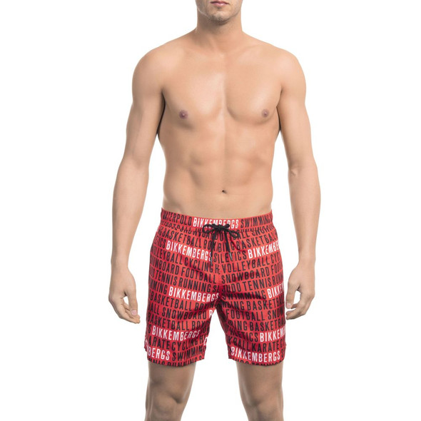 Bikkembergs "Red Polyester Men Swim Short" Bikkembergs "Red Polyester Men Swim Short"