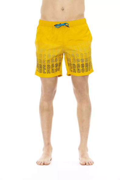 Yellow Polyester Men Swim Short Yellow Polyester Men Swim Short