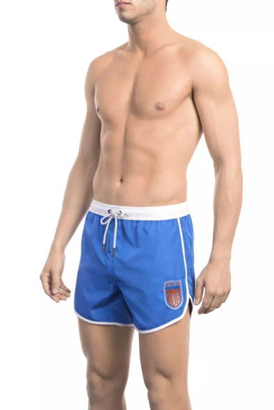Bikkembergs Blue Polyester Men Swim Shorts Bikkembergs Blue Polyester Men Swim Shorts