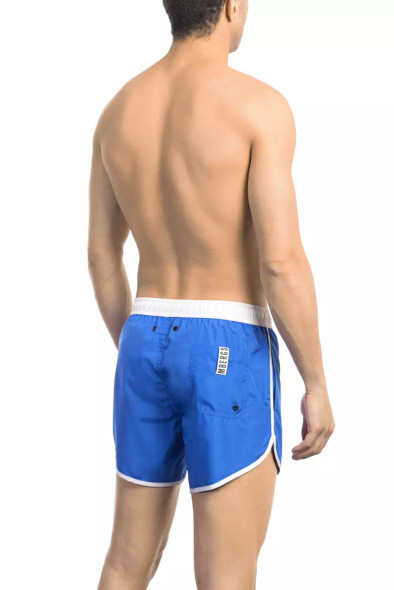 Blue Polyester Men Swim Shorts BI-22019 Blue Polyester Men Swim Shorts BI-22019