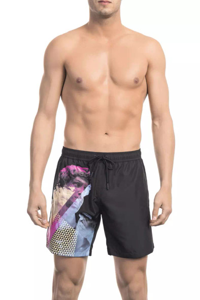 Bikkembergs Black Polyester Men Swim Short BI-22005 Bikkembergs Black Polyester Men Swim Short BI-22005