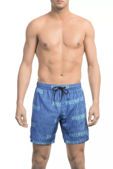 Bikkembergs Blue Polyester Men's Swim Short Bikkembergs Blue Polyester Men's Swim Short