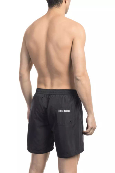 Bikkembergs Black Polyester Men Swim Short BI-22004 Bikkembergs Black Polyester Men Swim Short BI-22004