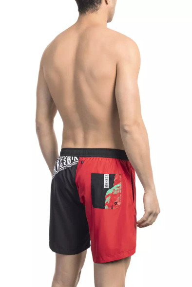 Bikkembergs Red Polyester Men Swim Short BI-22001 Bikkembergs Red Polyester Men Swim Short BI-22001