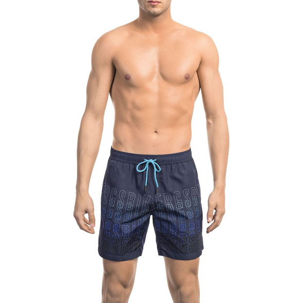 Bikkembergs Blue Polyester Men Swim Short Bikkembergs Blue Polyester Men Swim Short
