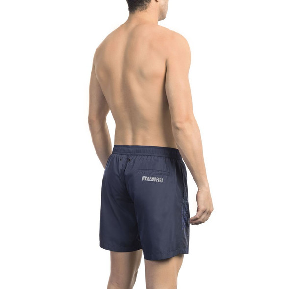 Bikkembergs Blue Polyester Men Swim Short Bikkembergs Blue Polyester Men Swim Short