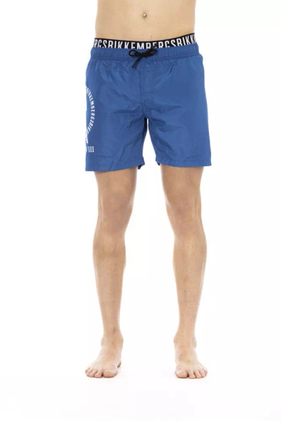 Bikkembergs Blue Polyester Men Swim Short BI-21997 Bikkembergs Blue Polyester Men Swim Short BI-21997