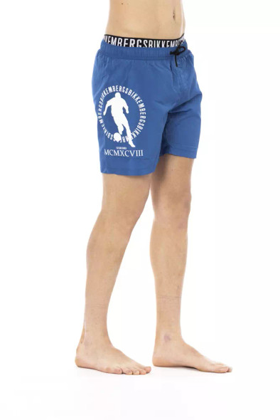 Bikkembergs Blue Polyester Men Swim Short BI-21997 Bikkembergs Blue Polyester Men Swim Short BI-21997