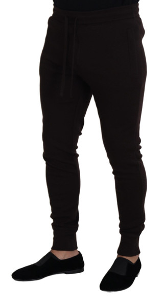 Dolce & Gabbana Brown Cashmere Trousers Bottoms Drawstring Pants Dolce & Gabbana Brown Cashmere Trousers Bottoms Drawstring Pants