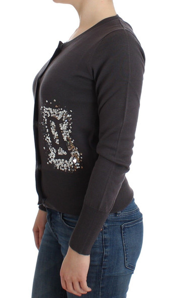 John Galliano Purple Wool Sequined Cardigan Knit Sweater John Galliano Purple Wool Sequined Cardigan Knit Sweater