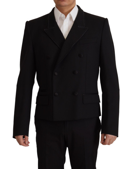 Dolce & Gabbana Black Double Breasted Coat Blazer Jacket Dolce & Gabbana Black Double Breasted Coat Blazer Jacket