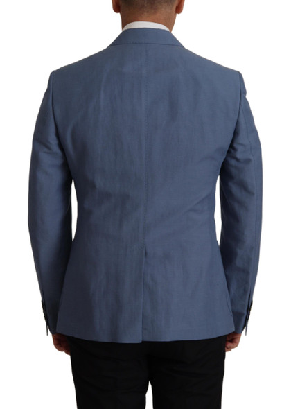 Dolce & Gabbana Blue Single Breasted Logo Blazer Jacket Dolce & Gabbana Blue Single Breasted Logo Blazer Jacket