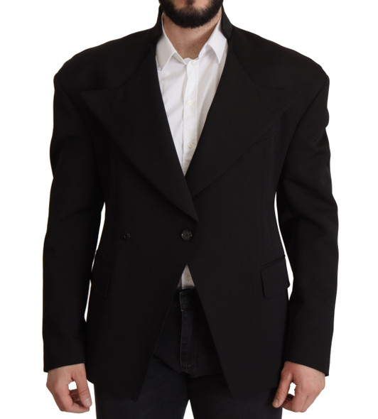 Black Wool Single Breasted Jacket Blazer Black Wool Single Breasted Jacket Blazer