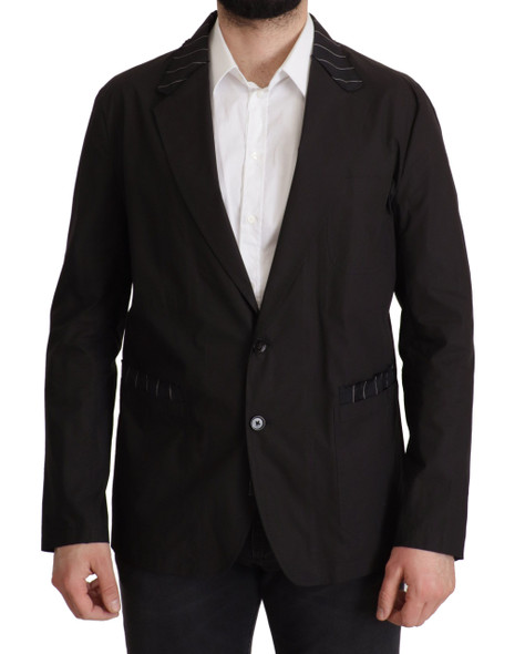Dolce & Gabbana Black Cotton Single Breasted Blazer Jacket Dolce & Gabbana Black Cotton Single Breasted Blazer Jacket